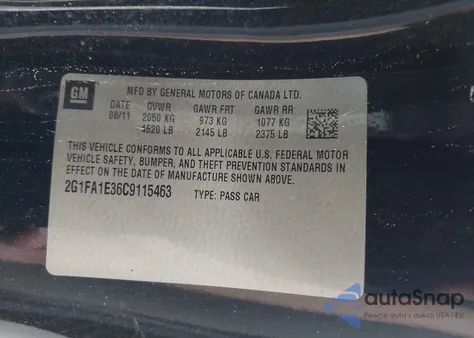 2012 Chevrolet Camaro 2Ls from USA, damaged, VIN 2G1FA1E36C9115463